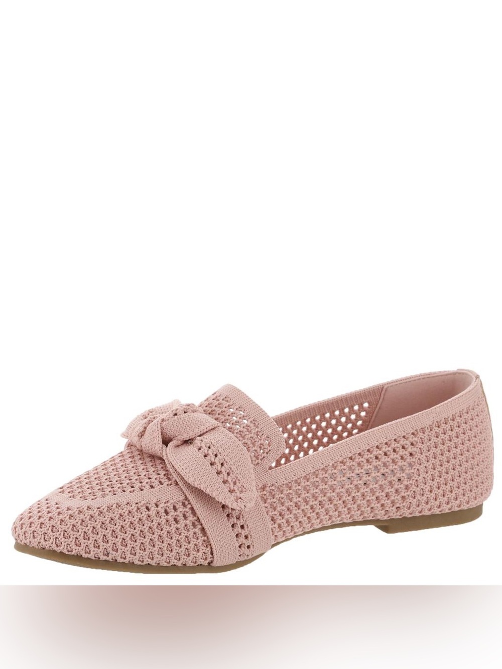 Anne Klein Blush Knit Bow Loafers